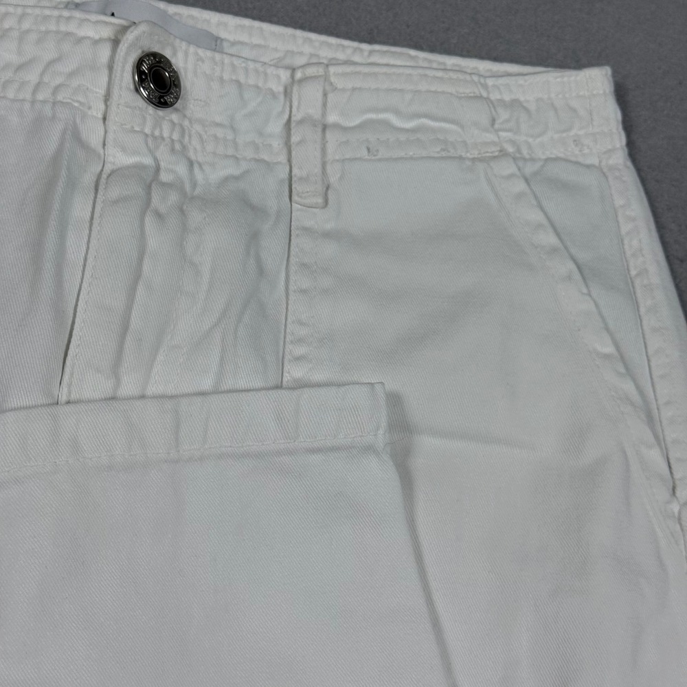 Zara White High Waisted Cargo Pants Straight Leg Multi Pocket Womens Size 4